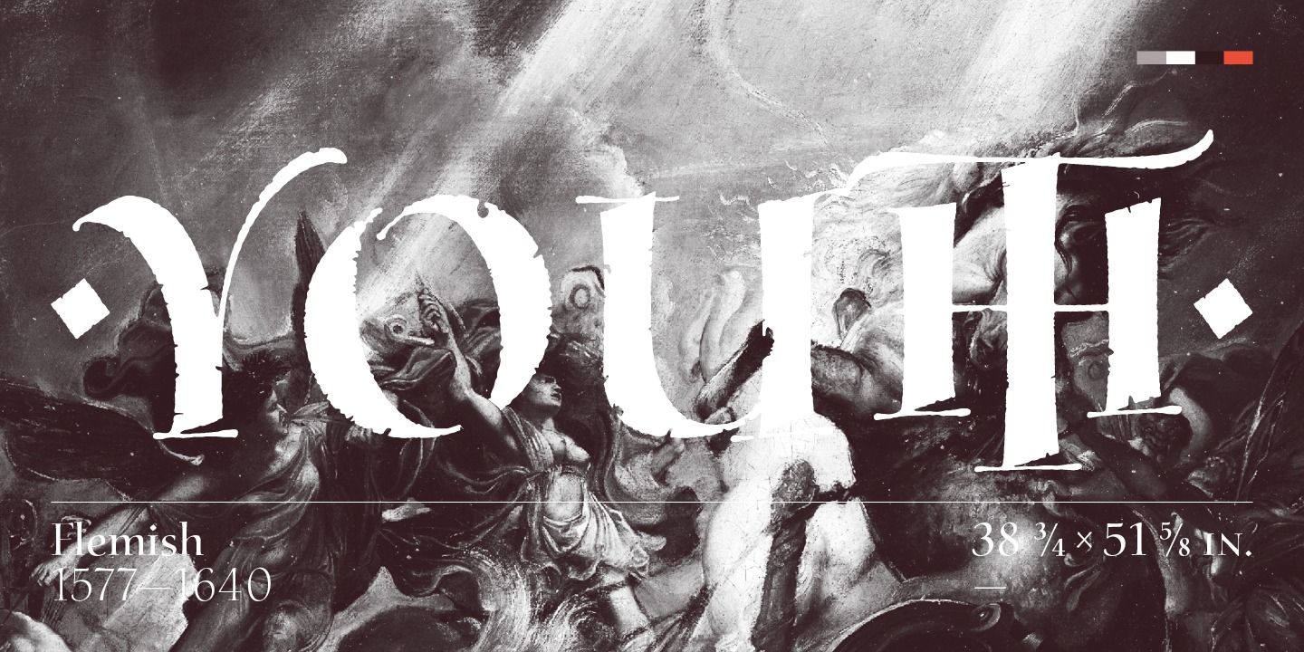 Beispiel einer Emperator Rough Pro Black-Schriftart